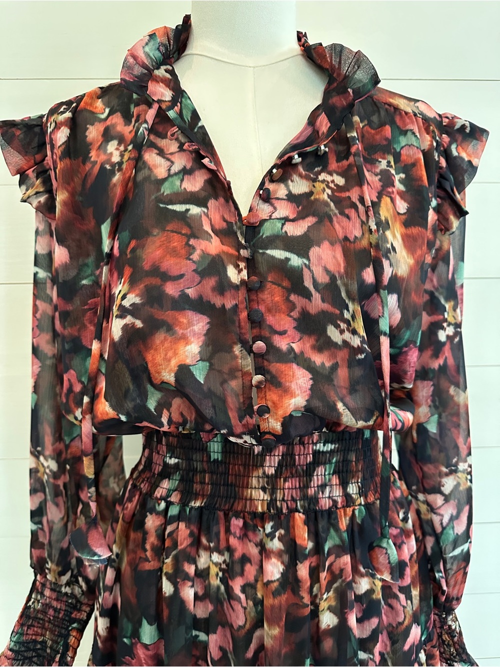 Misa Los Angeles Floral Long-Sleeve Maxi Dress in Multi-Color - Picture 2 of 9